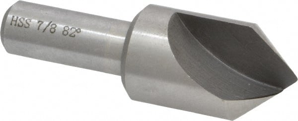 Interstate - 7/8" Head Diam, 1/2" Shank Diam, 1 Flute 82° High Speed Steel Countersink - All Tool & Supply