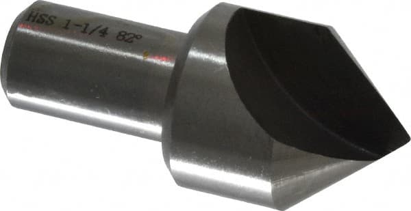 Interstate - 1-1/4" Head Diam, 3/4" Shank Diam, 1 Flute 82° High Speed Steel Countersink - All Tool & Supply