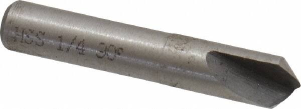 Interstate - 1/4" Head Diam, 1/4" Shank Diam, 1 Flute 90° High Speed Steel Countersink - All Tool & Supply