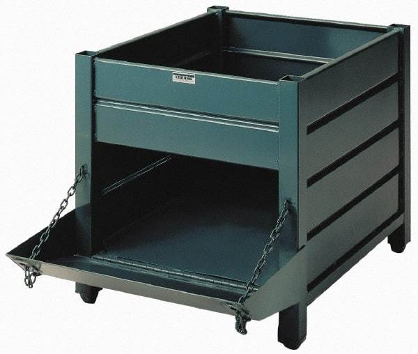 Steel King - 44" Long x 36" Wide x 24" High Steel Bin-Style Bulk Storage and Transport Container with 1 Gate - 4,000 Lb. Load Capacity - All Tool & Supply