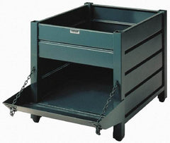 Steel King - 32" Long x 40" Wide x 24" High Steel Bin-Style Bulk Storage and Transport Container with 1 Gate - 4,000 Lb. Load Capacity - All Tool & Supply