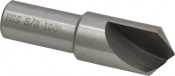 Interstate - 5/8" Head Diam, 1/2" Shank Diam, 1 Flute 100° High Speed Steel Countersink - All Tool & Supply