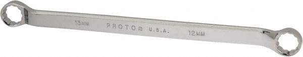 Proto - 12mm x 13mm 12 Point Offset Box Wrench - Double End, 8-7/8" OAL, Steel, Polished Finish, 7.5° Offset - All Tool & Supply