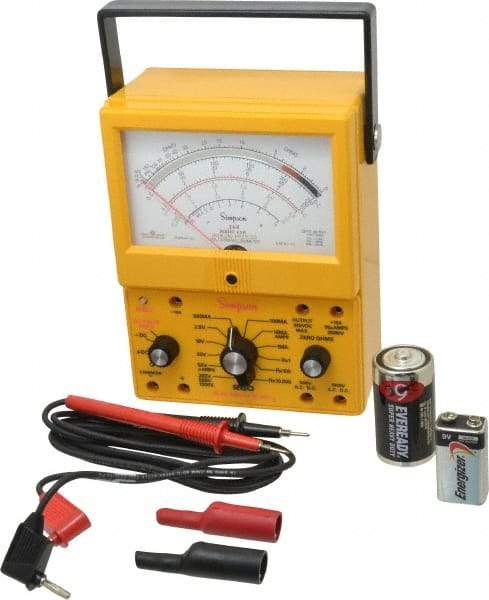 Simpson Electric - 12396, 1,000 VAC/VDC, Analog Manual Ranging Multimeter - 20 mOhm, Measures Voltage, Current, Resistance - All Tool & Supply