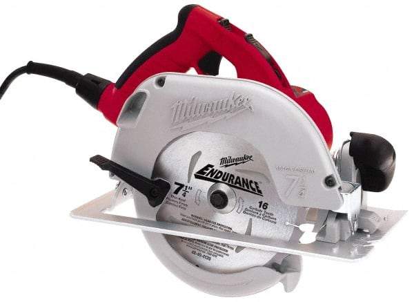 Milwaukee Tool - 15 Amps, 7-1/4" Blade Diam, 5,800 RPM, Electric Circular Saw - 120 Volts, 3 hp, 10' Cord Length, 5/8" Arbor Hole, Right Blade - All Tool & Supply