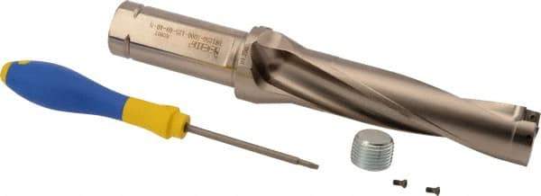 Iscar - 5" Max Drill Depth, 4xD, 1-1/4" Diam, Indexable Insert Drill - 1-1/4" Shank Diam, Whistle Notch Shank - All Tool & Supply