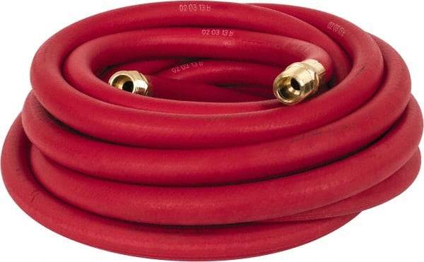 Continental ContiTech - 1/2" ID 25' Long Oil Resistant Air Hose - 250 Working psi, 190°, 1/2" Fitting, Red - All Tool & Supply