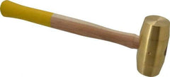 Made in USA - 5 Lb Head 1-7/8" Face Brass Nonmarring Hammer - 15" OAL, Wood Handle - All Tool & Supply