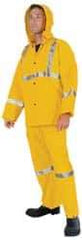 MCR Safety - Size XL, Yellow, Rain Three Piece Suit - 57" Chest, Detachable Hood, Take Up Snaps Ankle, Take Up Snaps Wrist - All Tool & Supply