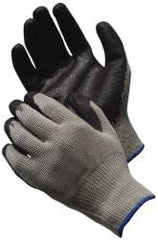 PRO-SAFE - Size S (7) Nitrile Coated Cotton Blend General Protection Work Gloves - For General Purpose, Palm & Fingers Coated, Knit Wrist Cuff, Full Fingered, Gray/Black, Paired - All Tool & Supply