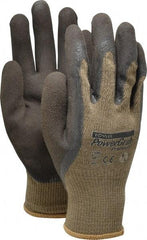 PIP - Size L (9) Latex Coated Cotton Blend General Protection Work Gloves - For General Purpose, Palm & Fingers Coated, Knit Wrist Cuff, Full Fingered, Brown, Paired - All Tool & Supply