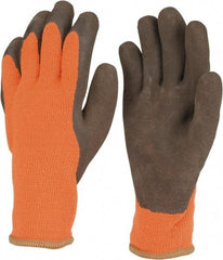 PRO-SAFE - Size L (9) Latex Coated Acrylic/Terry Cold Protection Work Gloves - For General Purpose, Knit Wrist Cuff, Full Fingered, Orange, Paired - All Tool & Supply