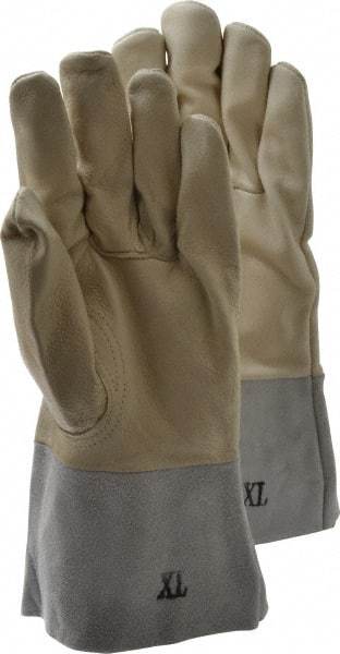 PRO-SAFE - Size XL Unlined Pigskin Welding Glove - 31.75cm OAL, Gauntlet Cuff, Straight Thumb, For MIG/TIG - All Tool & Supply