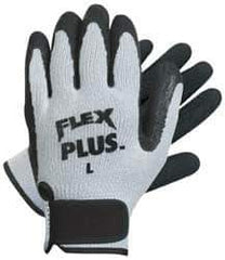 MCR Safety - Size XL (10) Latex Coated Cotton Blend General Protection Work Gloves - For General Purpose, Palm & Fingers Coated, Knit Wrist Cuff, Full Fingered, Black/Gray, Paired - All Tool & Supply