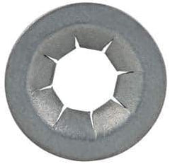 Made in USA - 17/32" OD, Spring Steel Push Nut - Zinc-Plated, 7/32" Shaft Diam - All Tool & Supply