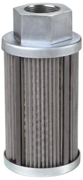 Parker - 30 Mesh, 95 LPM, 25 GPM, 3.53" Diam, Male/Female Magnetic Suction Strainer - 1-1/4 Port NPT, 7.39" Long - All Tool & Supply