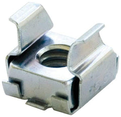 Made in USA - 3/8-16 Screw, 0.093 to 1/8" Thick, Spring Steel Cage Nut - Zinc-Plated Finish - All Tool & Supply