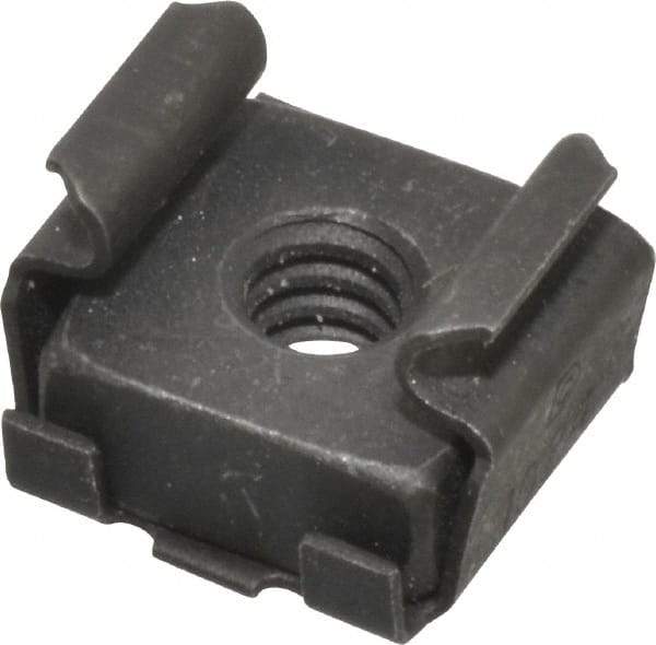 Made in USA - #10-24 Screw, 0.025 to 1/16" Thick, Spring Steel Cage Nut - Black Phosphate Finish - All Tool & Supply