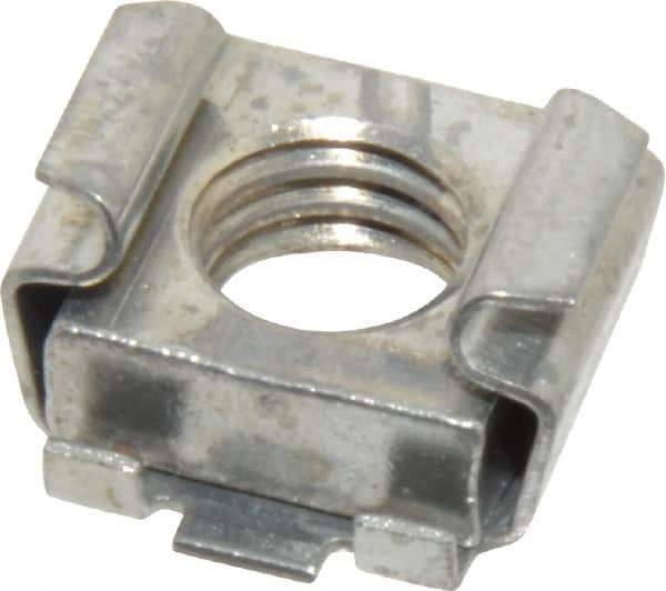 Made in USA - 3/8-16 Screw, 0.028 to 0.056" Thick, Spring Steel Cage Nut - Zinc-Plated Finish - All Tool & Supply