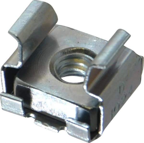 Made in USA - #10-24 Screw, 0.064 to 0.105" Thick, Spring Steel Cage Nut - Zinc-Plated Finish - All Tool & Supply