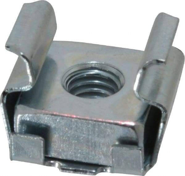 Made in USA - #10-32 Screw, 0.064 to 0.105" Thick, Spring Steel Cage Nut - Zinc-Plated Finish - All Tool & Supply