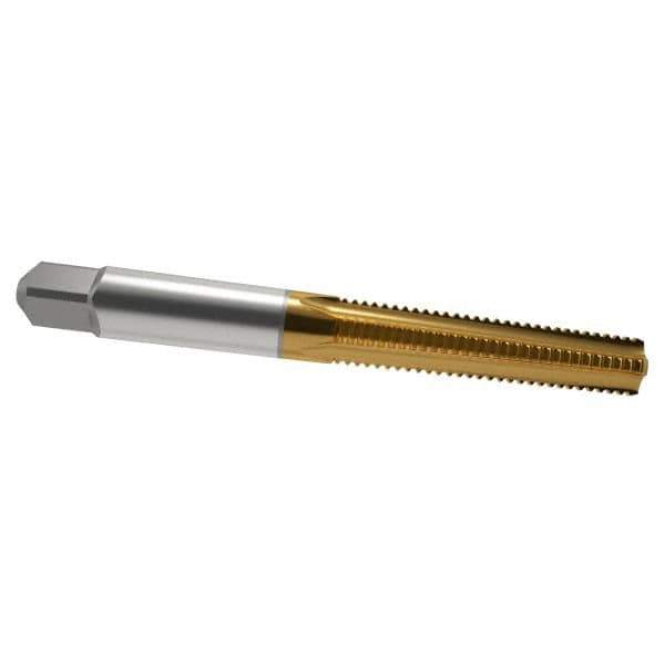 Cleveland - 5/16-18 UNC 3B 4 Flute TiN Finish High Speed Steel Straight Flute Standard Hand Tap - Bottoming, Right Hand Thread, 2-23/32" OAL, 1-1/8" Thread Length, H3 Limit, Oversize - All Tool & Supply