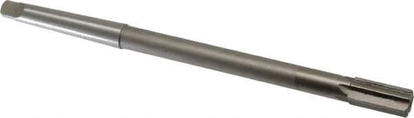 Interstate - 1/2" Diam, 0.4345 to 0.4355" Max Diam 1MT Morse Taper Shank, 1" Flute Length, Machine Expansion Reamer - Straight Flute, 8" OAL, Right Hand Cut, 6 Flutes, High Speed Steel, Bright Finish - All Tool & Supply