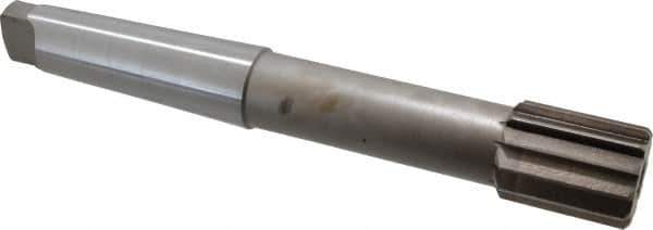 Interstate - 2" Diam, 1.498 to 1.5" Max Diam 5MT Morse Taper Shank, 2-1/4" Flute Length, Machine Expansion Reamer - Straight Flute, 14" OAL, Right Hand Cut, 12 Flutes, High Speed Steel, Bright Finish - All Tool & Supply