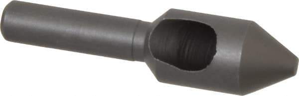 Weldon - 7/16" Head Diam, 1/4" Shank Diam, 60° High Speed Steel Countersink - Bright Finish, 1-3/4" OAL, Single End, Straight Shank, Right Hand Cut - All Tool & Supply