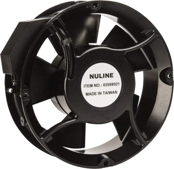 Value Collection - 230 Volts, AC, 235 CFM, Round Tube Axial Fan - 0.15 Amp Rating, 2,850 to 3,350 RPM, 6.7" High x 6.7" Wide x 2" Deep - All Tool & Supply