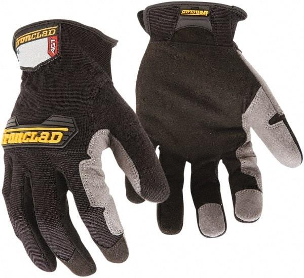 ironCLAD - Size S (7-8) Synthetic Leather Anti-Vibration/Impact Protection Work Gloves - For General Purpose, Uncoated, Slip-On Cuff, Full Fingered, Gray, Paired - All Tool & Supply