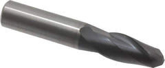 OSG - 1/2" Diam, 1" LOC, 2 Flute Solid Carbide Ball End Mill - TiAlN Finish, Single End, 3" OAL, 1/2" Shank Diam, Spiral Flute - All Tool & Supply