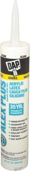 DAP - 10.1 oz Tube Clear Acrylic & Latex Caulk - -30 to 180°F Operating Temp, 30 min Tack Free Dry Time, 24 hr Full Cure Time - All Tool & Supply