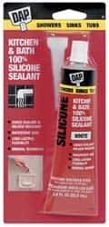 DAP - 2.8 oz Tube White RTV Silicone Joint Sealant - -40 to 400°F Operating Temp, 10 to 25 min Tack Free Dry Time, 24 hr Full Cure Time - All Tool & Supply