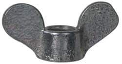 Made in USA - 1/4-20 UNC, Uncoated, Iron Standard Wing Nut - Grade 32510, 1-1/4" Wing Span, 5/8" Wing Span, 7/16" Base Diam - All Tool & Supply