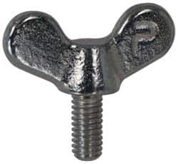 Value Collection - 5/16-18 Winged Shoulder Grade 32510 Iron Thumb Screw - 3-3/4" OAL, 1-3/4" Head Diam x 3/4" Head Height, Uncoated - All Tool & Supply