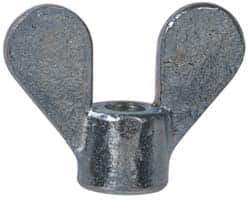 Value Collection - 1/4-20 UNC, Uncoated, Steel Standard Wing Nut - Grade 1015-1025, 1.88" Wing Span, 1-3/8" Wing Span, 11/16" Base Diam - All Tool & Supply