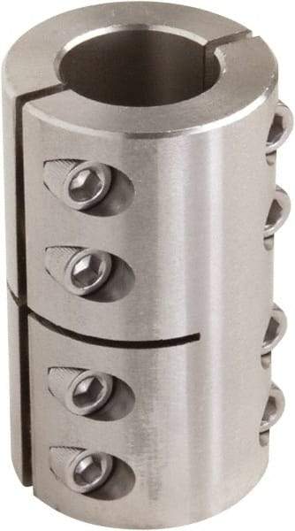 Climax Metal Products - 9mm Inside x 24mm Outside Diam, Two Piece Rigid Coupling without Keyway - 35mm Long - All Tool & Supply