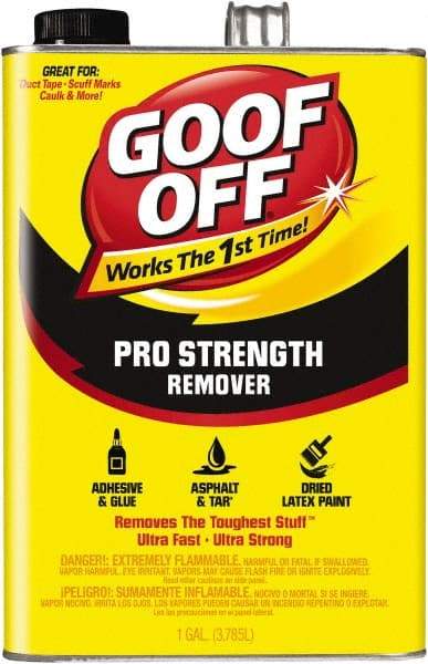 Goof Off - 1 Gal Can Adhesive Remover - Removes Caulk Residue, Chewing Gum, Crayon, Glue, Marker, Paint, Pen, Scuff Marks, Tar, Stickers & Tree Sap - All Tool & Supply