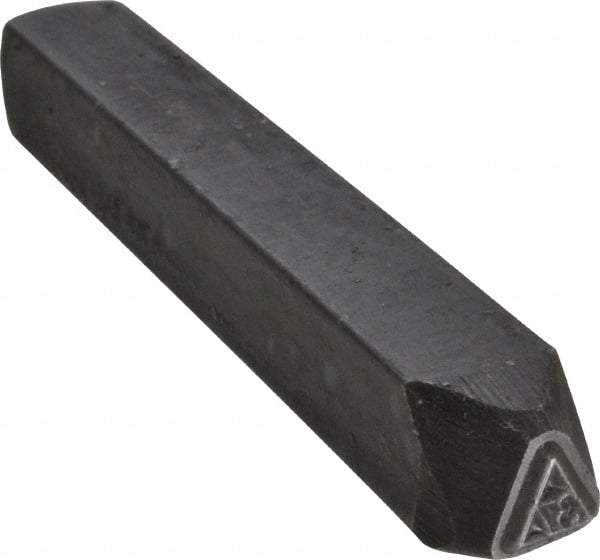 Made in USA - 3/16 Inch Character Size, 37 within a Triangle, Code Stamp - Steel - All Tool & Supply