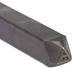 Made in USA - 3/16 Inch Character Size, 77 within a Triangle, Code Stamp - Steel - All Tool & Supply