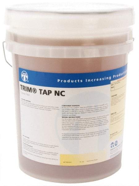 Master Fluid Solutions - Trim Tap NC, 5 Gal Pail Tapping Fluid - Straight Oil, For Broaching, Gear Cutting, Gundrilling, Milling, Reaming, Sawing, Shaving, Threading - All Tool & Supply