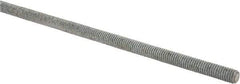 Made in USA - 3/8-16 UNC (Coarse), 2' Long, Low Carbon Steel Threaded Rod - Hot-Dipped Galvanized Finish, Right Hand Thread - All Tool & Supply