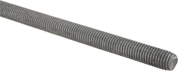 Made in USA - 5/8-11 UNC (Coarse), 2' Long, Low Carbon Steel Threaded Rod - Hot-Dipped Galvanized Finish, Right Hand Thread - All Tool & Supply