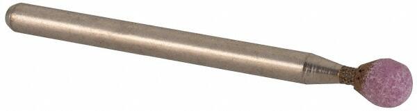 Grier Abrasives - 3/16 x 3/16" Head Diam x Thickness, B123, Ball, Aluminum Oxide Mounted Point - All Tool & Supply