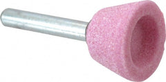 Grier Abrasives - 1 x 5/8" Head Diam x Thickness, A32, Inverted Cone Cupped End, Aluminum Oxide Mounted Point - All Tool & Supply