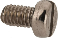 Value Collection - M3.5x0.60 Metric Coarse, 6mm Length Under Head Slotted Drive Machine Screw - Fillister Head, Grade 18-8 & A2 Stainless Steel, Uncoated, Without Washer - All Tool & Supply