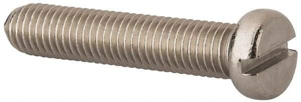 Value Collection - M10x1.50 Metric Coarse, 50mm Length Under Head Slotted Drive Machine Screw - Fillister Head, Grade 18-8 & A2 Stainless Steel, Uncoated, Without Washer - All Tool & Supply