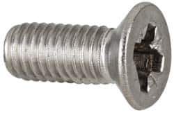 Value Collection - M8x1.25 Metric Coarse, 20mm OAL Pozidriv Drive Machine Screw - Flat Head, Grade 18-8 & A2 Stainless Steel, Uncoated, Without Washer - All Tool & Supply