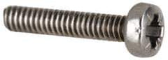 Value Collection - M6x1.00, 45mm Length Under Head Pozidriv Drive Machine Screw - Pan Head, Grade 18-8 & A2 Stainless Steel, Uncoated, Without Washer - All Tool & Supply